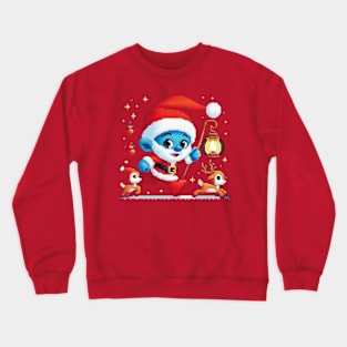 Christmas Santa with Lamp iii Crewneck Sweatshirt